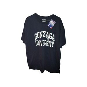 Gonzaga Champion Brand Mens L / XL T Shirt Navy 100% Cotton Off. Lic. Collegiate